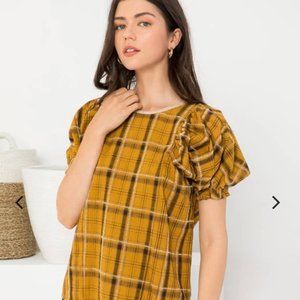 THML Plaid Top NWT Size M